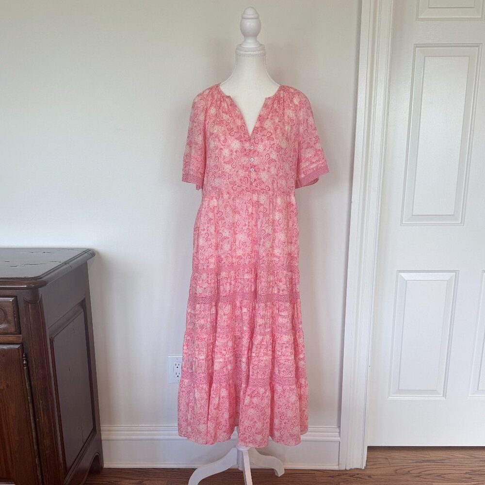 Draper James Pink Paisley Midi Dress